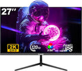 Gawfolk 27 Inch Gaming Monitor IPS 120Hz, QHD 2560 * 1440p PC Monitors, Computer Screen for Home & Office, Support HDMI & DP, Wall Mount Compatible 75 * 75mm, Black