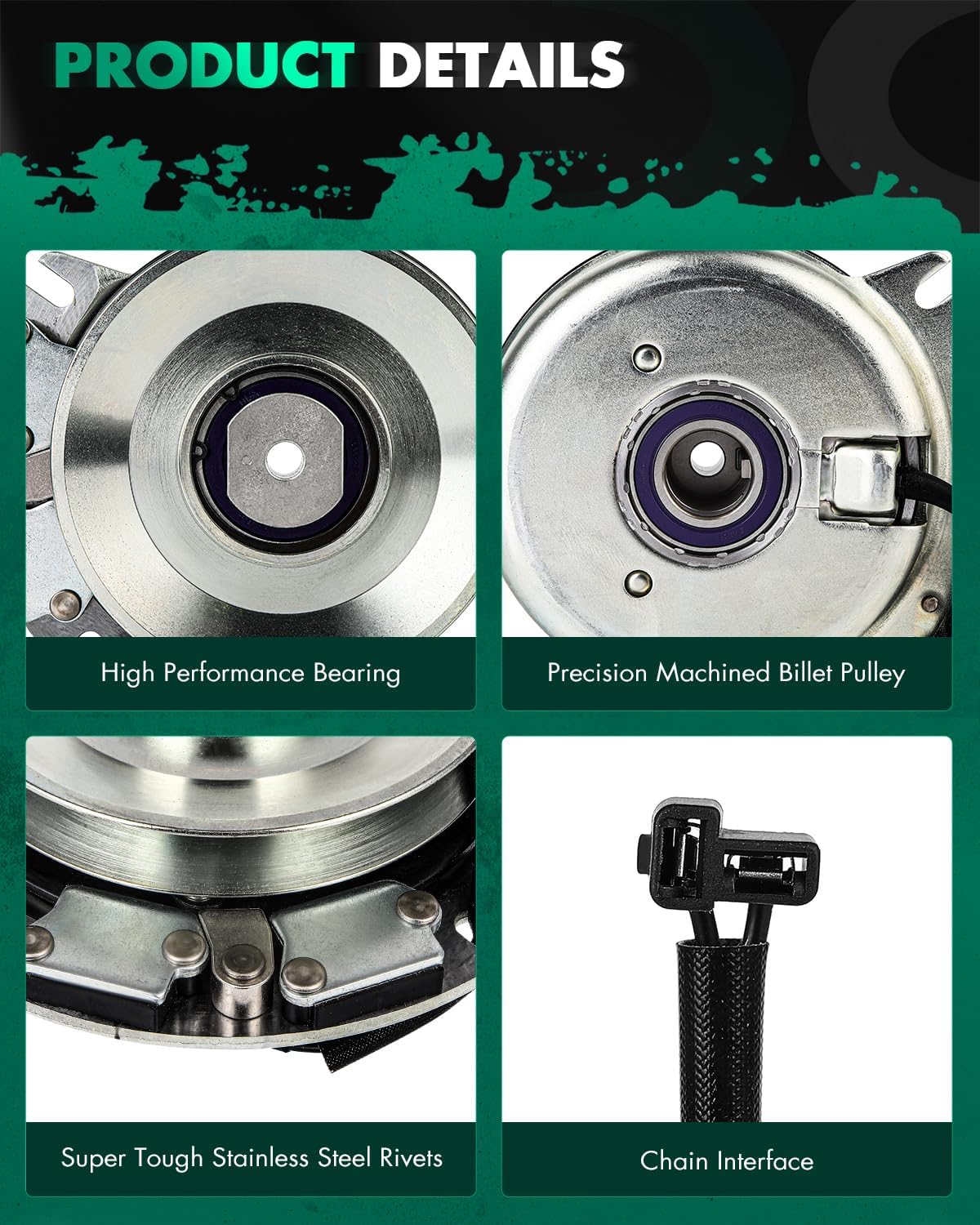 SCITOO PTO Clutch Fit for STENS: 255-552, for Xtreme: X0049 X0049-K, for Warner: 5218-213 5218-65, for EXMARK: 631732 103-0501 103-0665 1-631732 1-641300 Electric Lawn Mower