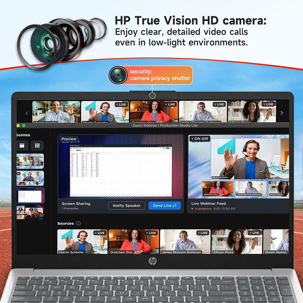 HP 15.6' Touchscreen Laptop for Business & Student, Intel 13th core i3(Up to 4.5GHz), 250 Nits Display, Win 11 Pro & Copilot AI, Wi-Fi 6 & BT 5.3, Fast Charge, Brand Mouse Kit (16GB RAM | 512GB SSD)