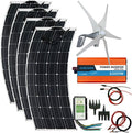 800W Solar Wind Kit: 400W Wind Turbines + 4x100W Solar Panel + Hybrid Controller + Peak 2000W Inverter