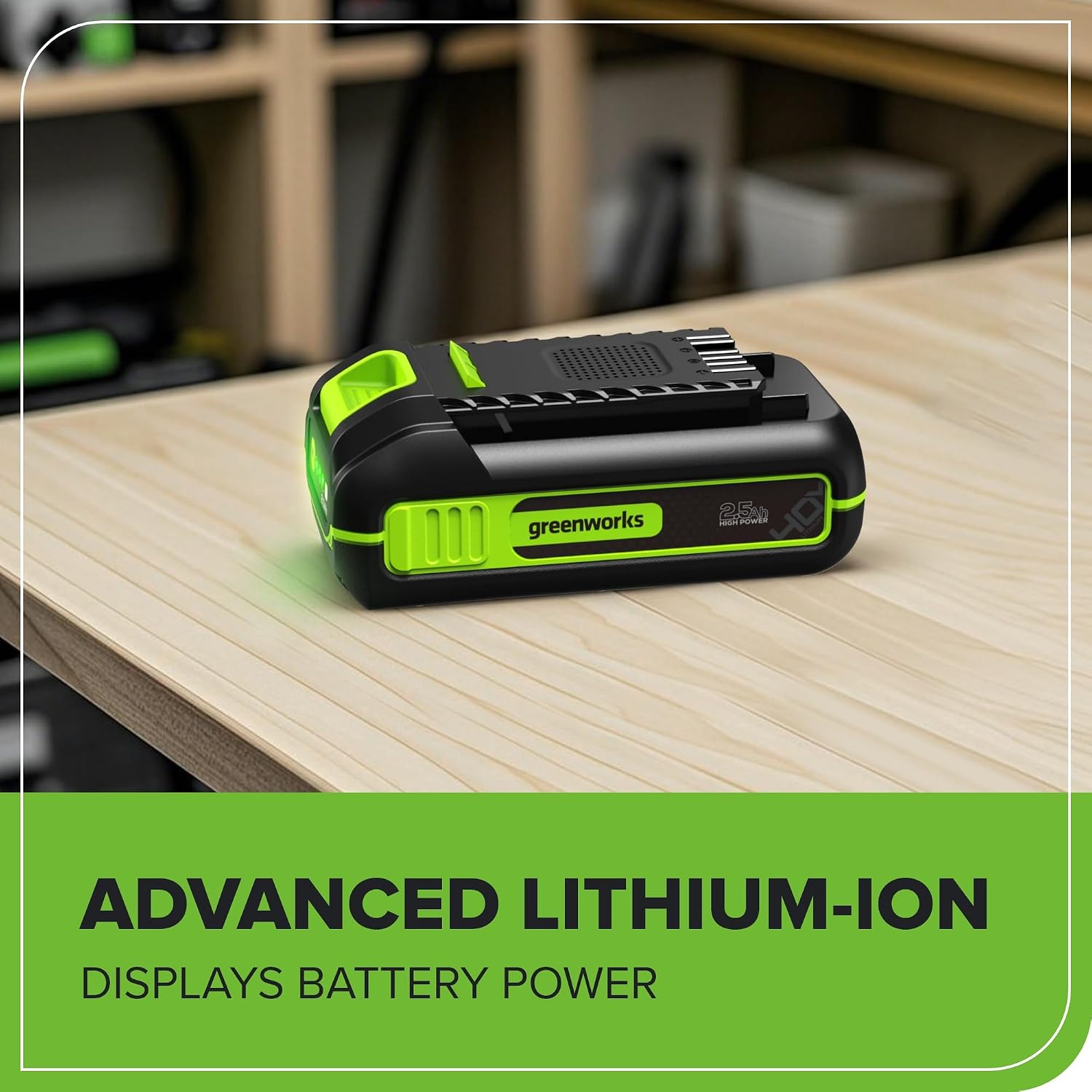 Greenworks 40V 2.5Ah Lithium-Ion High-Power Battery(Genuine Greenworks Battery / 75+ Compatible Tools)