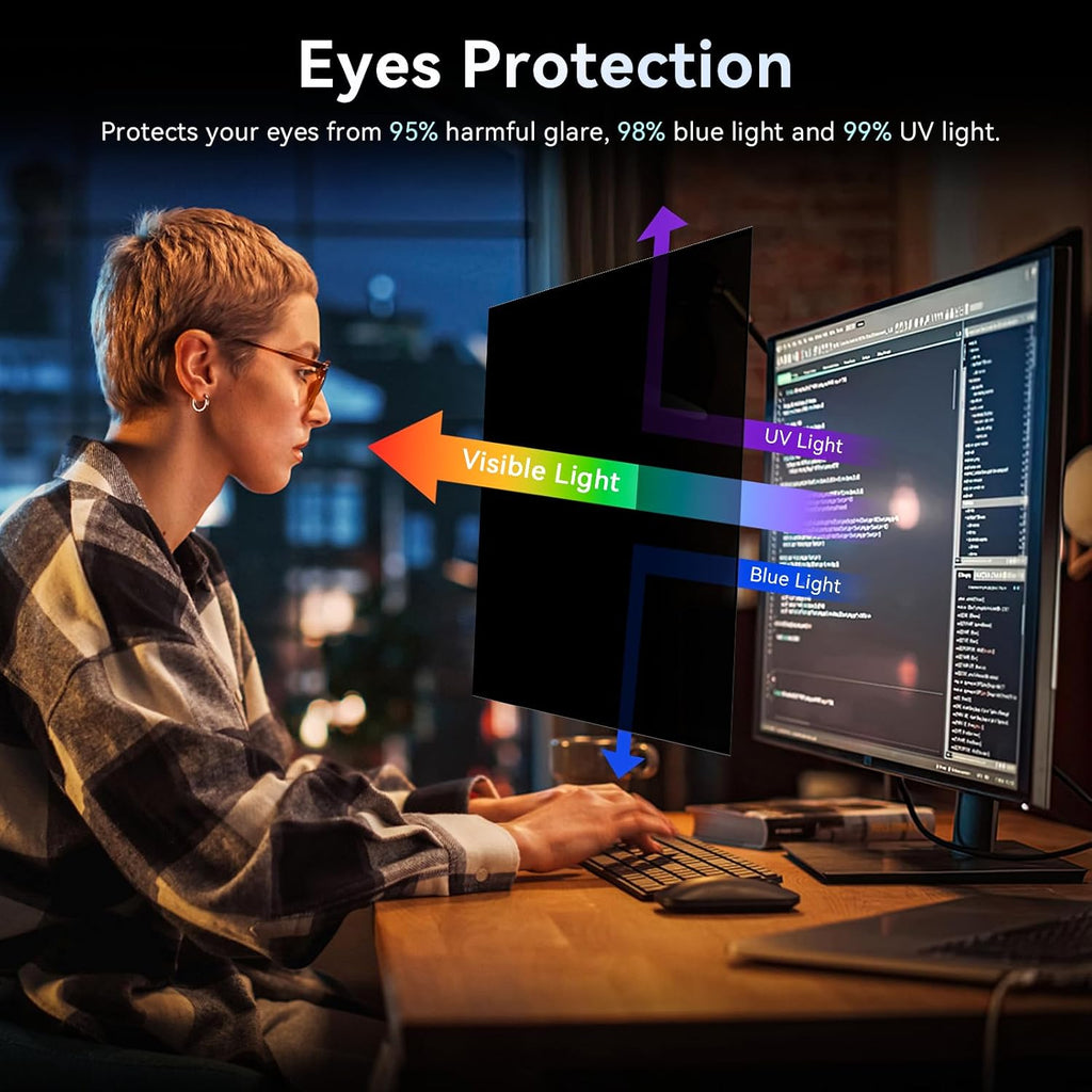 [2-Pack] 34 Inch Computer Privacy Screen Filter for 21:9 Widescreen Monitor, Removable Eye Protection Anti Glare Blue Light Filter Privacy Shield, Anti Spy Screen Protector Film 34 in