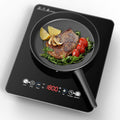 VBGK Portable Induction Cooktop With Ultra Thin Body, Low Noise Hot Plate With 1800W Sensor Touch Single Electric Cooktops Countertop Stove With 9 Temperature & Power Levels, 3-hour Timer, Safety Lock
