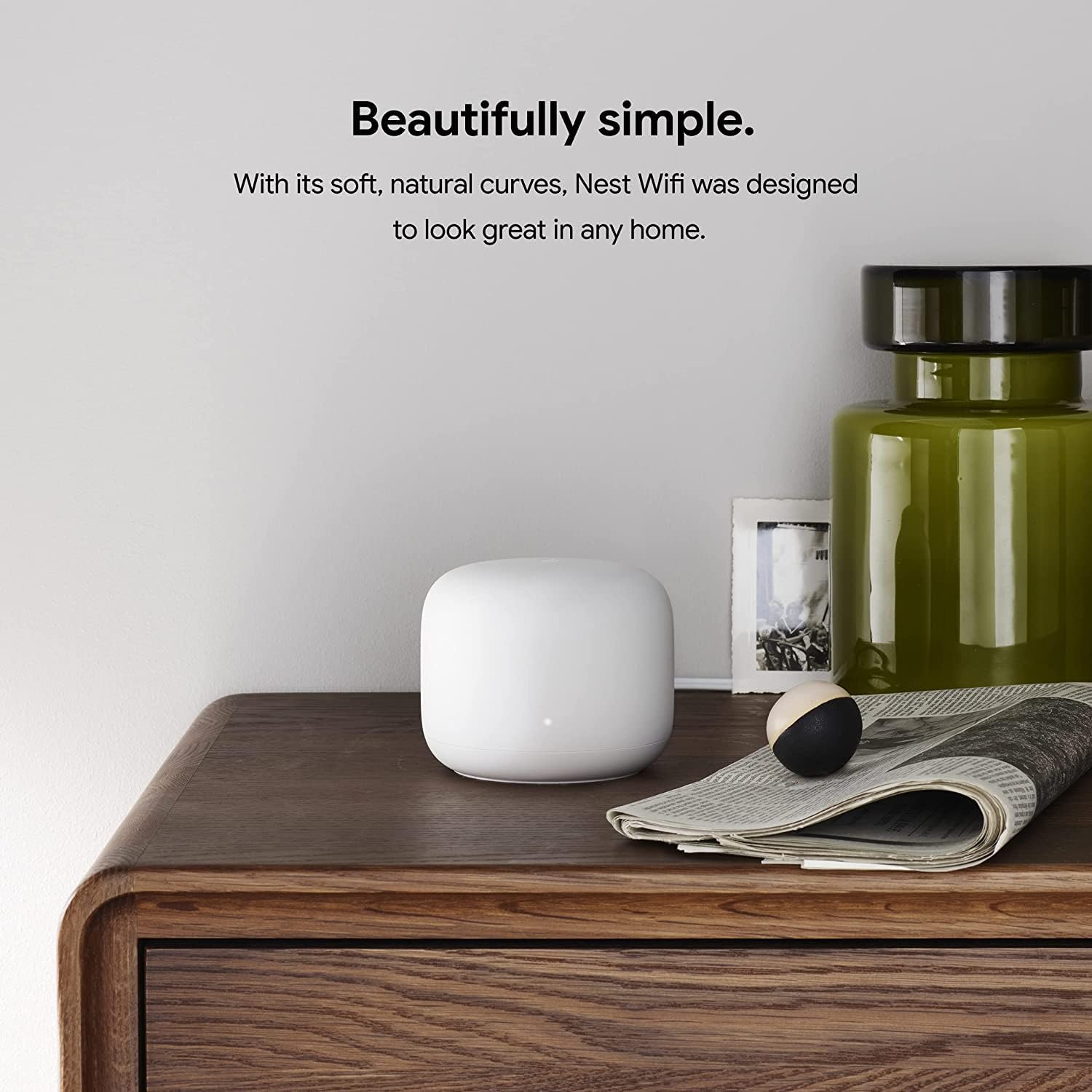 Nest WiFi Router and 2 Points - WiFi Extender with Smart Speaker - Works with Google WiFi (3 Pack) White