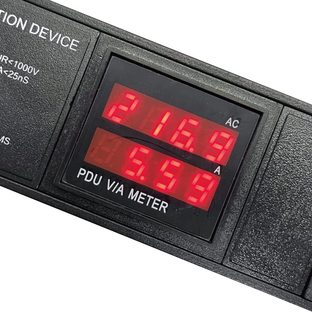 Metered-Breaker-Surge Protection PDU, 240V, L6-30P, 30A, 7200 watts, (4) C13 & (2) C19 Outlets, Crypto Mining, Data Centre PDU, Networking, Power Distribution Unit