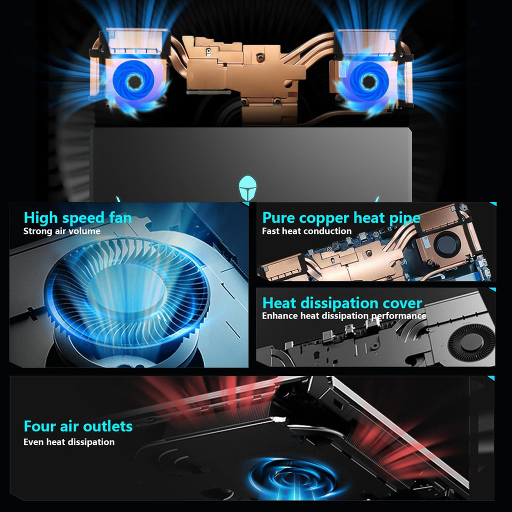 Thunderobot Storm 17 5060 17 inch Gaming Laptop, 17.3' QHD 165Hz 2K Display, Core i7-13620H, GeForce RTX 5060, 16GB DDR5 RAM, 1TB SSD, HDMI, Type-C, RGB Backlit Keyboard, Wi-Fi 6, Win 11 Home