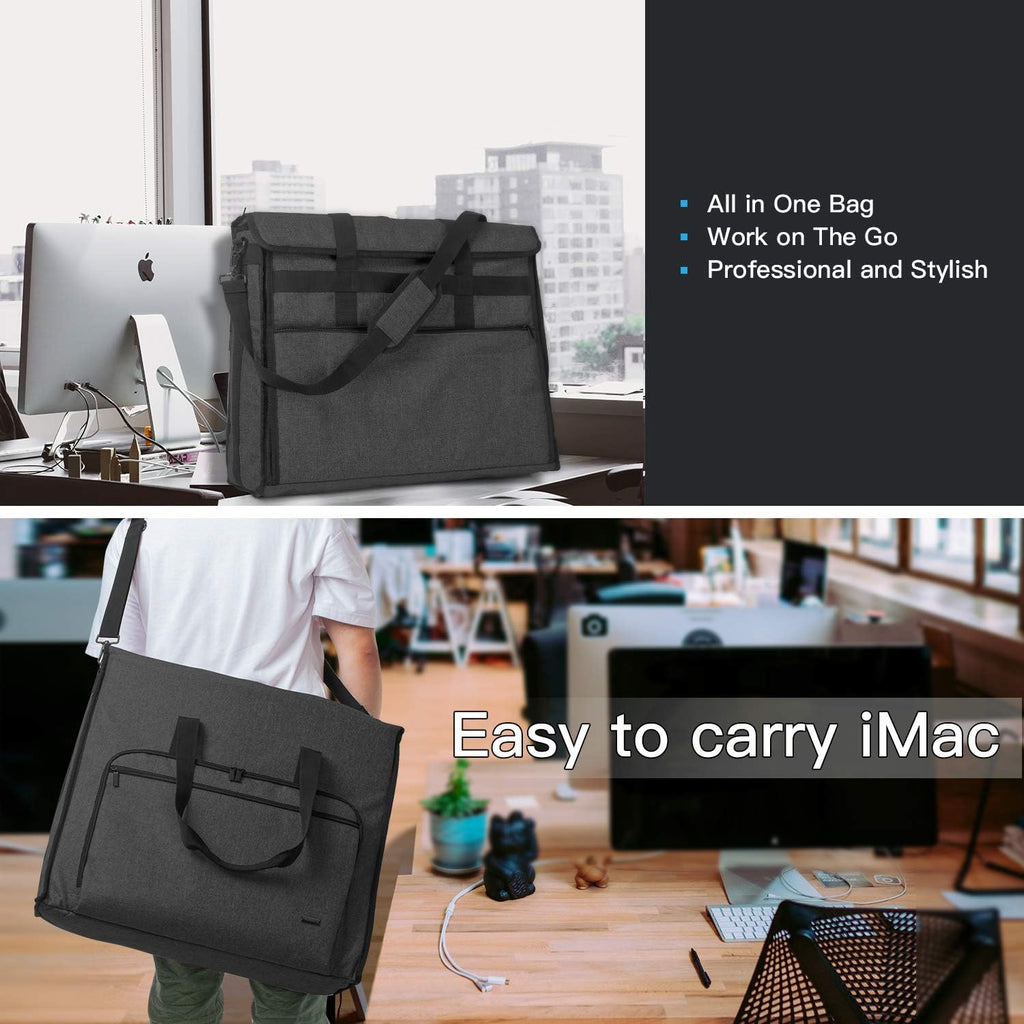 Damero Carrying Tote Bag Compatible with Apple 21.5' iMac Desktop Computer, Travel Storage Bag for iMac 21.5-inch and Other Accessories, Black