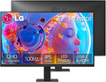 LG 27 inch Monitor, IPS QHD (2560 x 1440), 100Hz, 99% sRGB, HDR10, Black Stabilizer, HDMI, USB-C 15W PD, Dynamic Action Sync, Reader Mode, Flicker Safe, Virtually Borderless Design, Tilt Adjustment