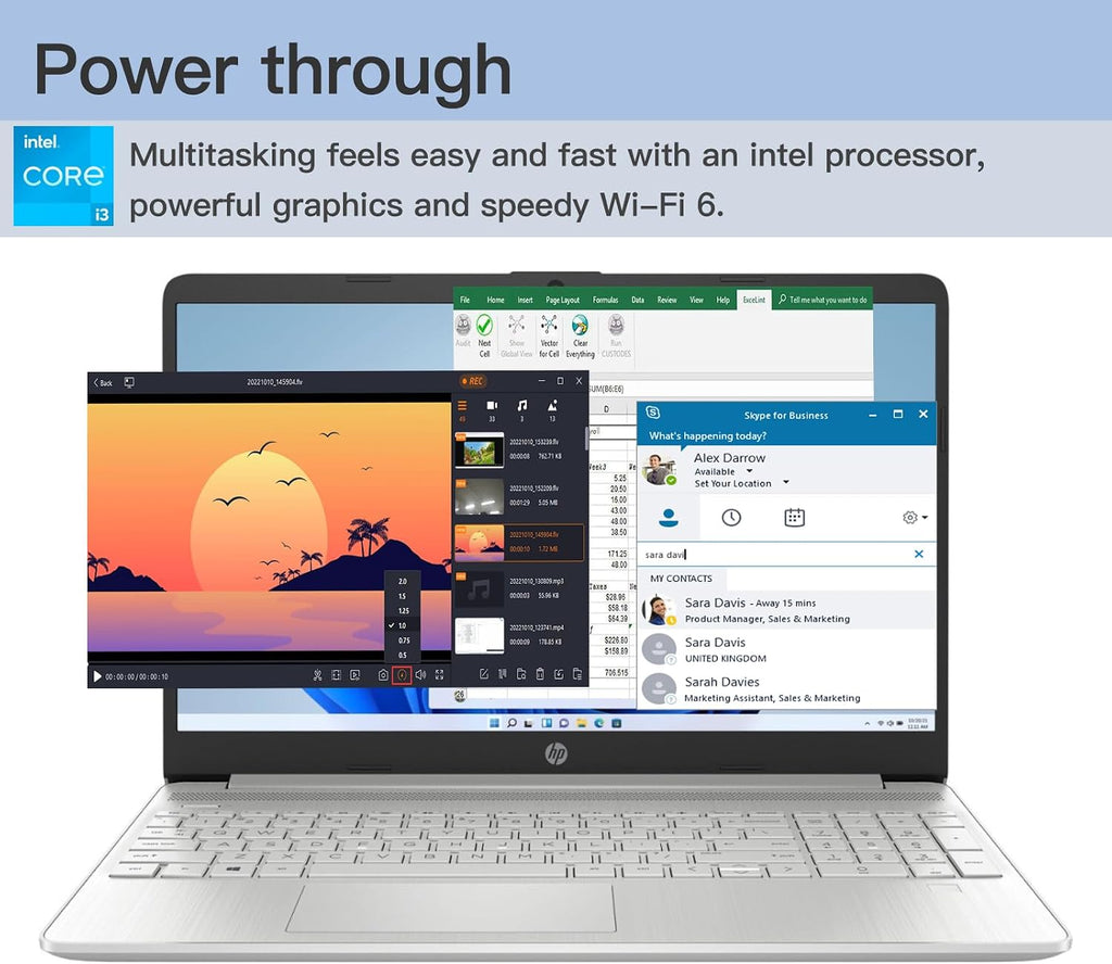 2023 HP 15.6' HD Touchscreen Laptop, Intel Core i3-1215U (Beat i5-1135G7), 12GB RAM, 256GB SSD, Intel UHD Graphics, WiFi, Bluetooth, HDMI, USB-A&C, Long Battery Life, Windows 11 Home, Silver