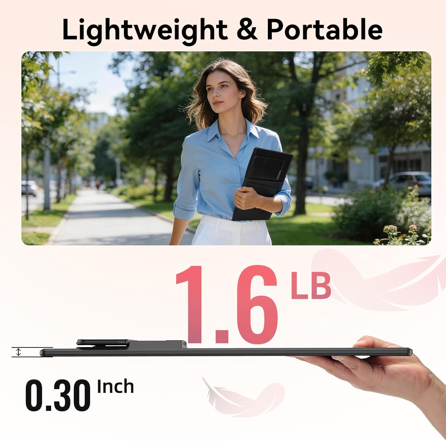Portable Monitor 16' 1200P FHD Laptop Screen Extender, Horizontal Vertical Monitors with External Speakers, 100% sRGB Plug & Play Computer Gaming Travel Second Screen for Wins Mac Phone PS5 Xbox