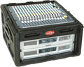 SKB Roto Rack/Mixer Console, 10U Slanted Rackmount on top, 4U Rackmount in Front with Steel Threaded Rails, Hard Lid and Doors and Side Access Ports