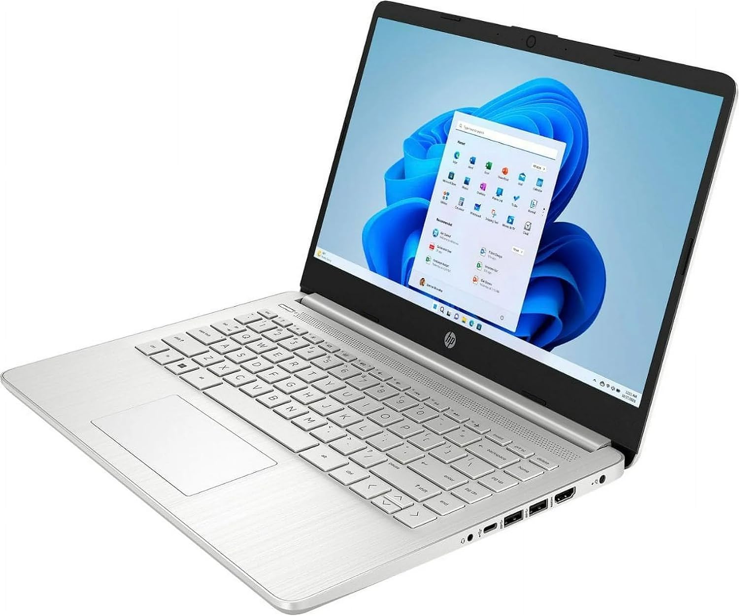 HP 14' Laptop, One Year Office 365 Included, Intel 4-Core N4120 Processor 2.6 GHz, 11 Hours Long Battery Life, 16GB RAM, 128GB eMMC Storage + 128GB Micro SD Card, USB-C, Windows 11 Home (NOT S Mode)