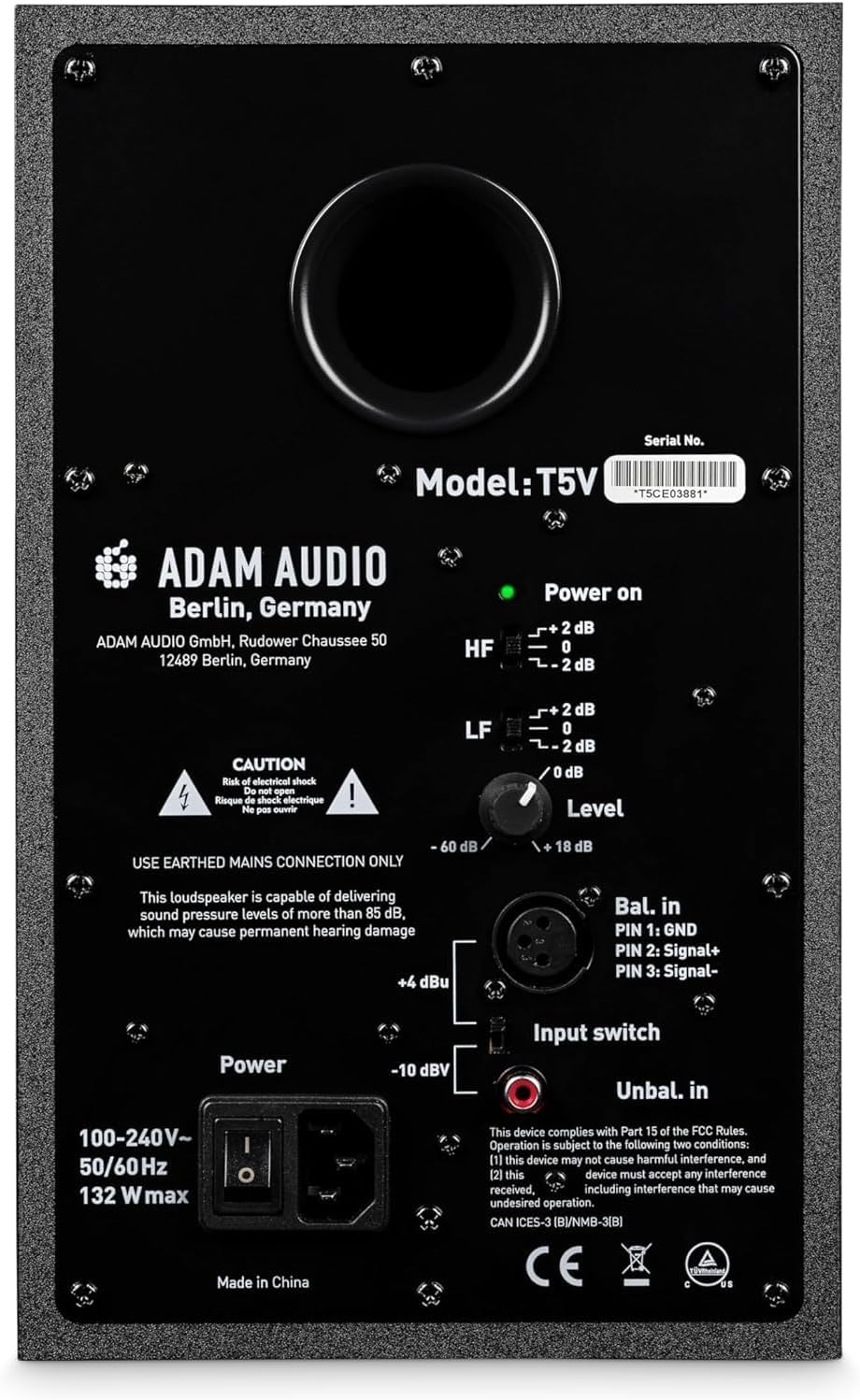 ADAM Audio T5V Studio Monitor for recording, mixing and mastering, Studio Quality Sound (Single)