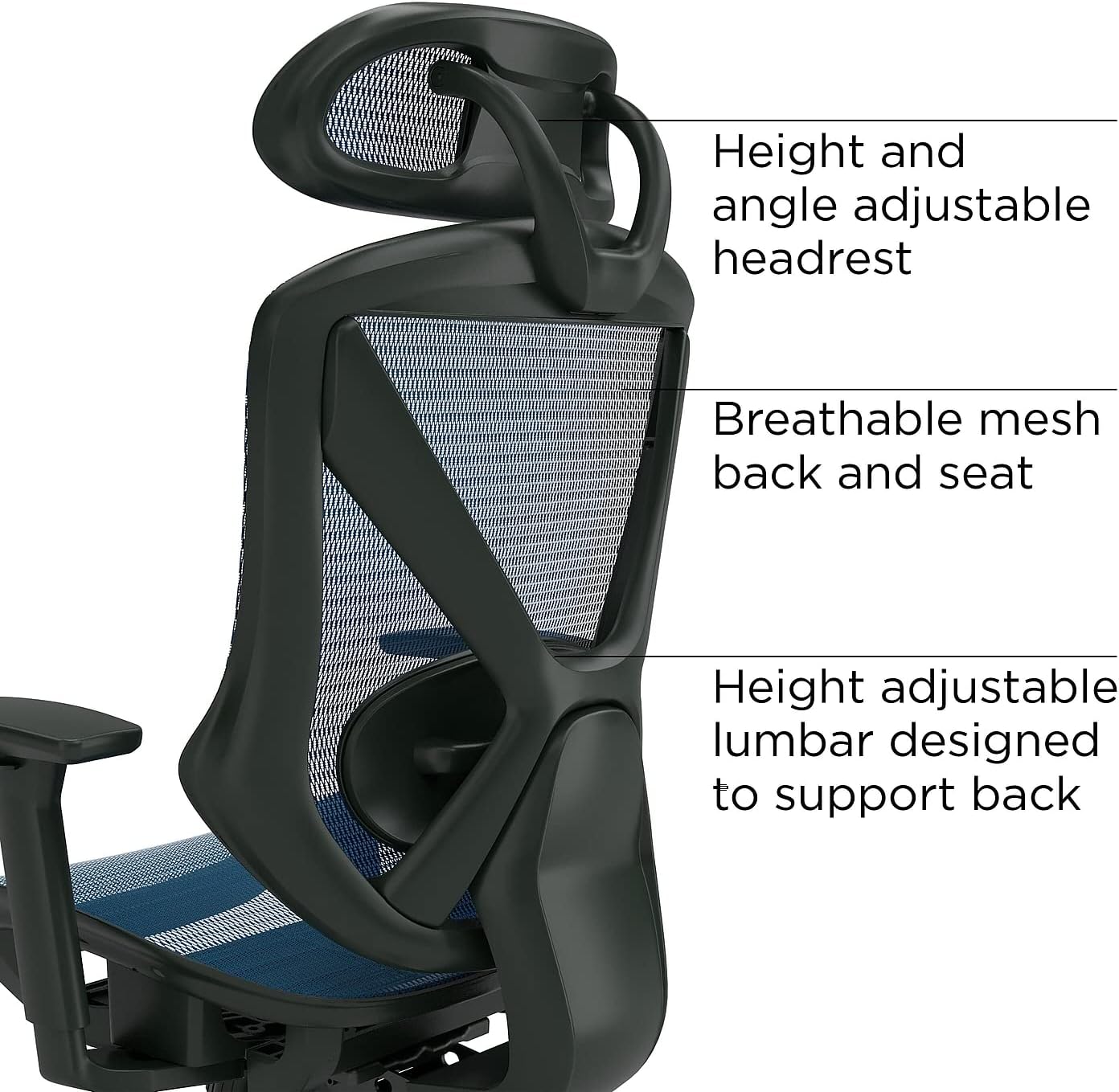 STAPLES Ergonomic Task Chair, Mesh, Ergonomic, Lumbar Support, Blue