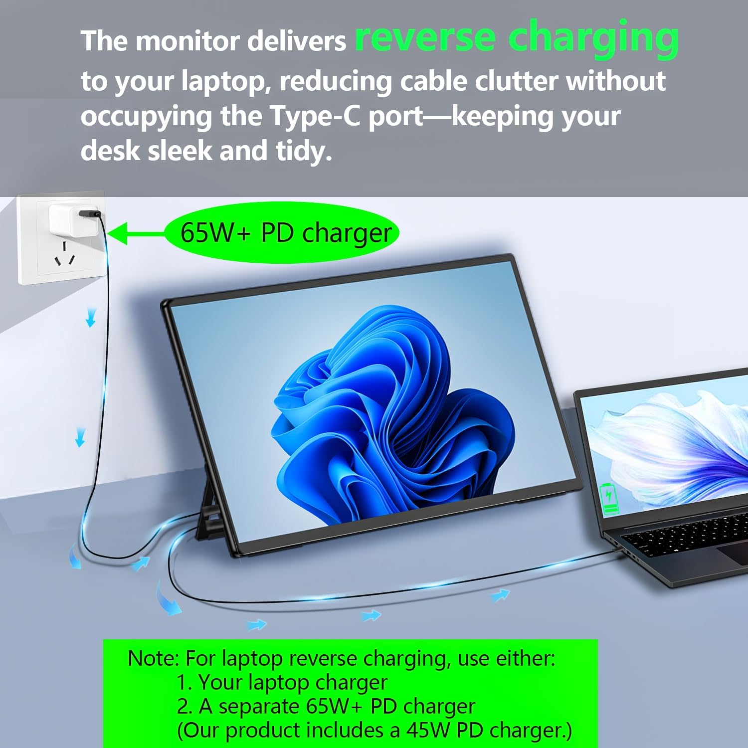 4K Large Portable Monitor 24' Travel Monitor UHD 3840*2160 120% sRGB External Second Screen for MacBook Laptop Desktop Mini PC W/Stand VESA HDMI USB-C Gaming Display for PS5/Xbox Devices(O2401) (4K)