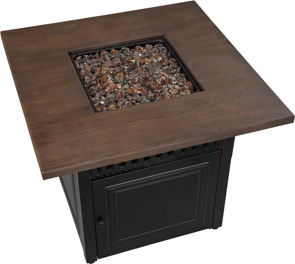 DualHeat by Endless Summer, The Donovan, 38' Square Propane Gas Outdoor Fire Pit Plus Patio Heater