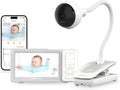 CHILLAX Giraffe Pro Portable Baby Monitor–Video Baby Monitor for Travel with Battery Base Stand,HD 1080p Camera and 5'Screen, Privacy Protection WiFi ON-Off Switch, Gooseneck Design, Night Vision