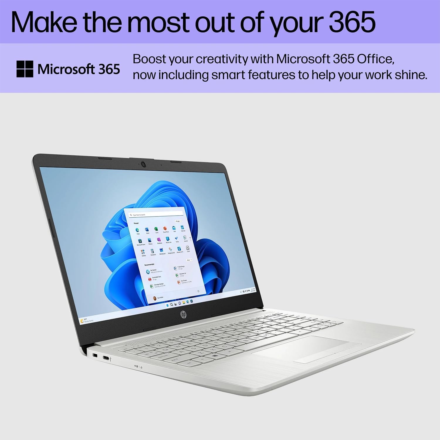 HP Portable Laptop, Student and Business, 14' HD Display, Intel Quad-Core N4120, 16GB DDR4 RAM, 64GB eMMC, Webcam, HDMI, Wi-Fi, Windows 11 Home, Silver (Renewed)