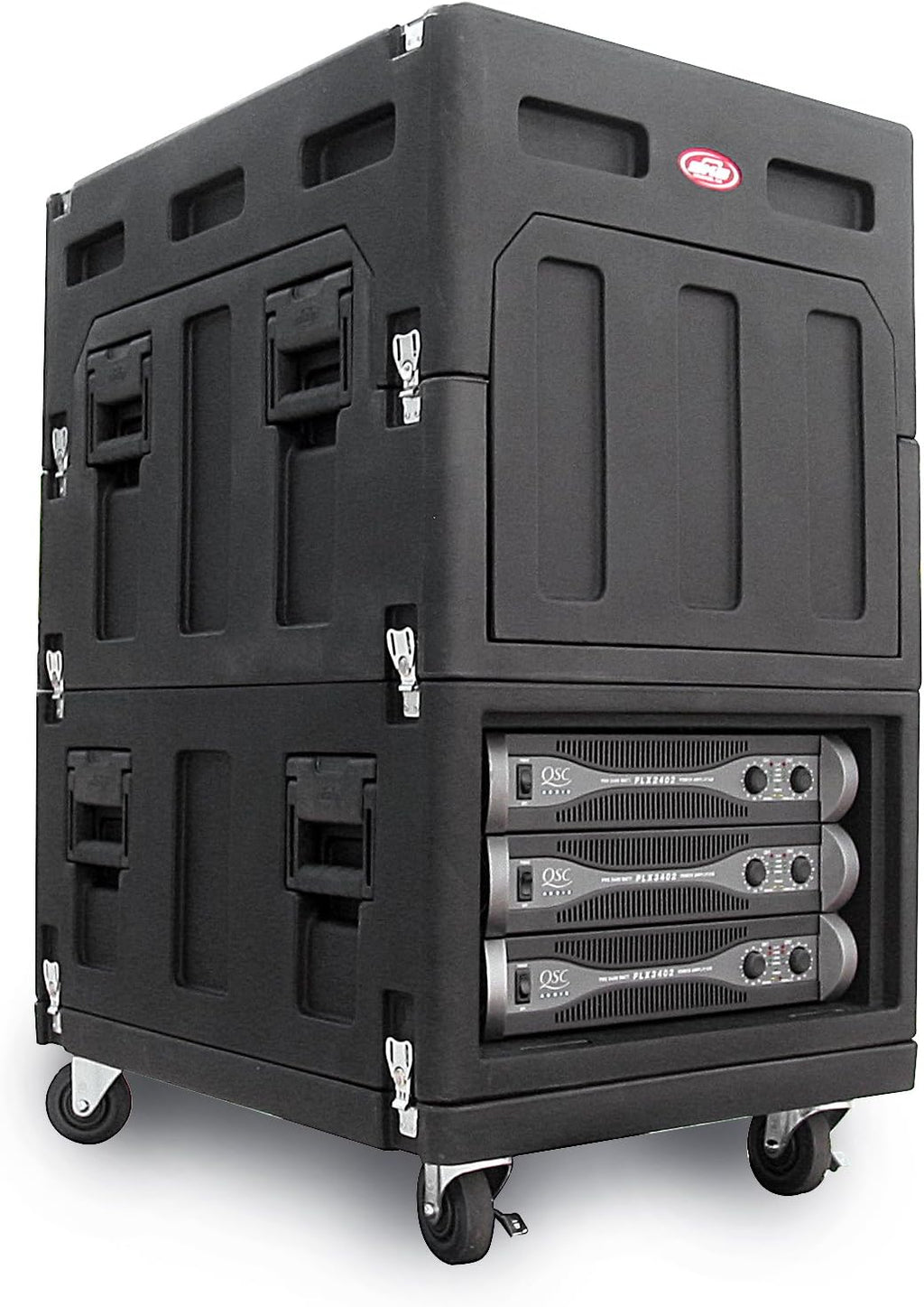 SKB Mighty Gig Rig with 14U top 6U Front Rack, Built-in Pedestal, Optional Rear Rack Rails