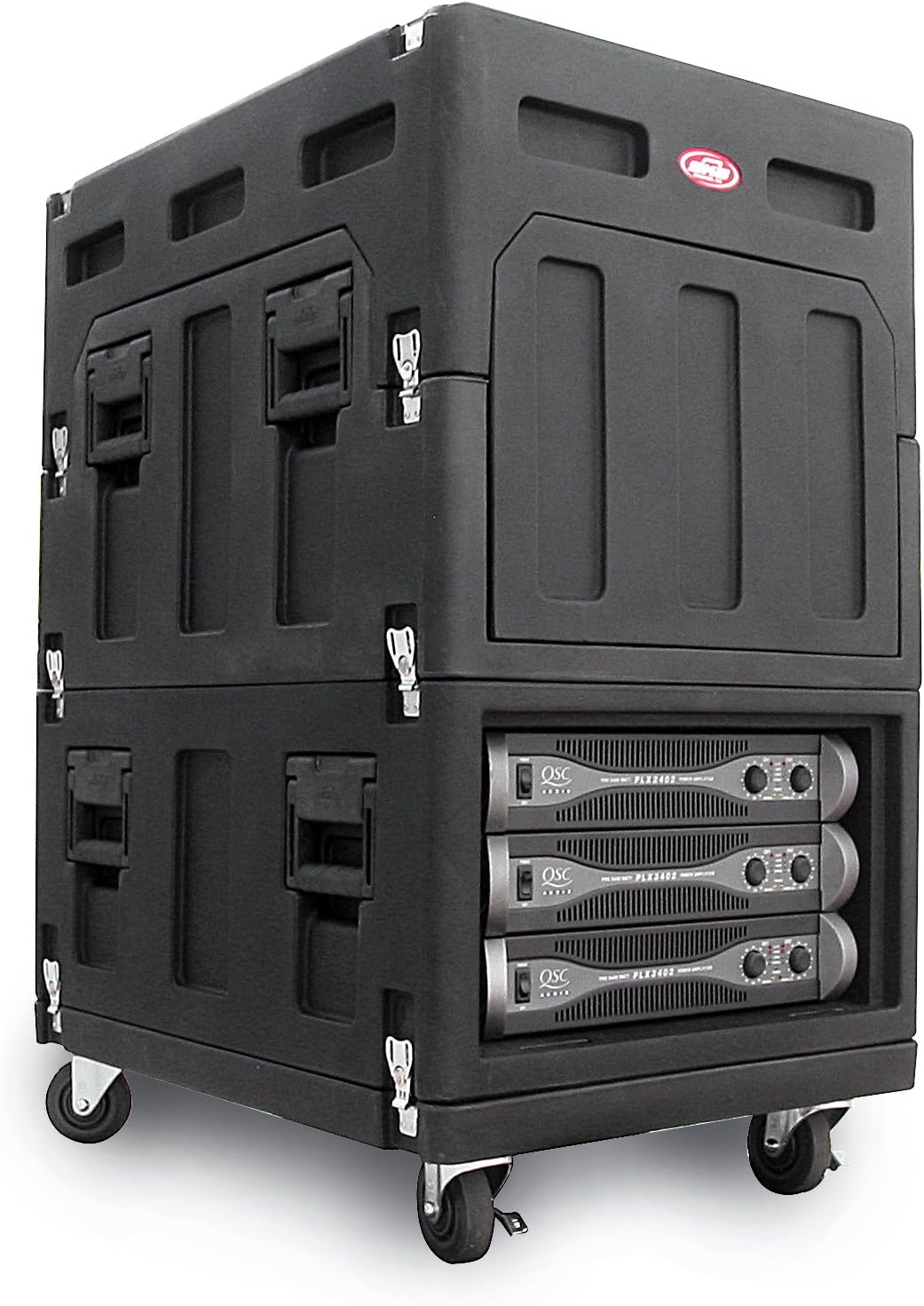 SKB Mighty Gig Rig with 14U top 6U Front Rack, Built-in Pedestal, Optional Rear Rack Rails