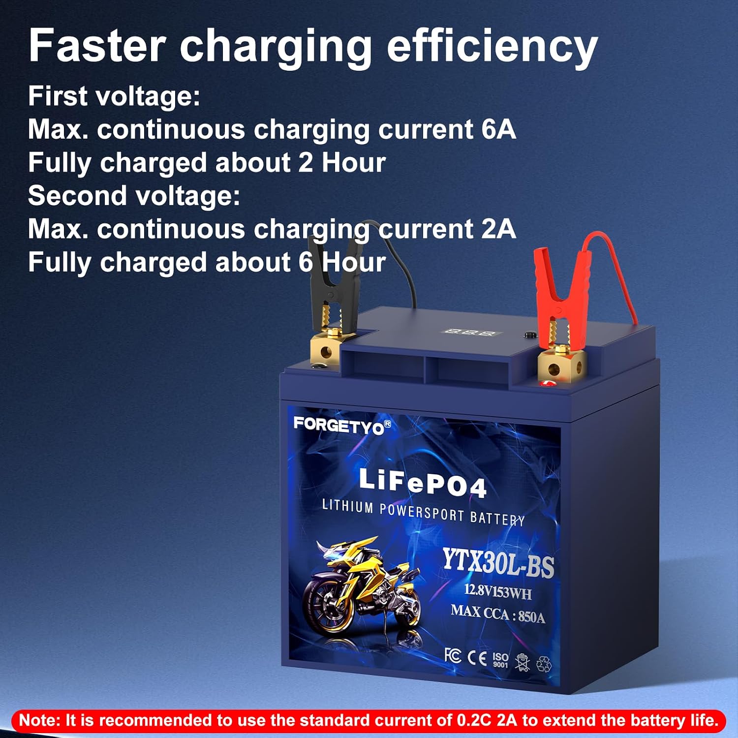 Lithium YTX30L-BS, 850A LiFePO4 Motorcycle Battery, 12V 12AH ATV, UTV, Jet Ski, 4 Wheeler, Snowmobile, Personal Watercraft, Seadoo, Polaris, Tractor,Generator and Riding Lawn Mower Battery