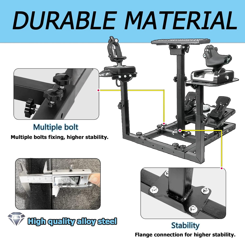 Anman Flight Racing simulator cockpit Wheel Stand Dual-Purpose Fit for Logitech Shifter Joystick Pedals,Thrustmaster/Hotas Warthog, Only Include Flight Joystick Mount Three Sizes Shift Lever Panels