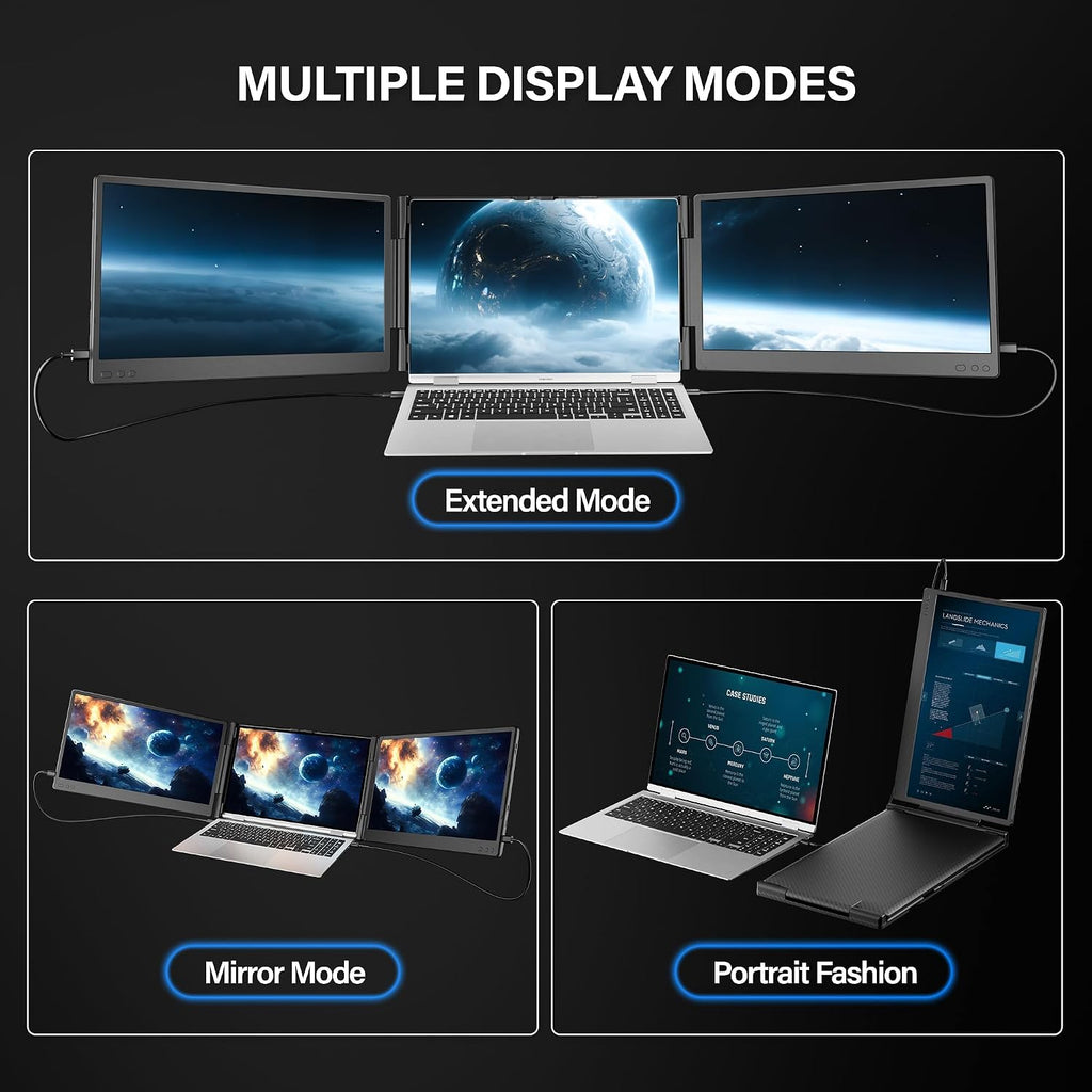Setclod Upgraded Laptop Screen Extender Monitor Portable, 14.1' 1080P FHD IPS Screen, Monitor Extender for Laptop, Fit for 13-17', Plug & Play Compatiable with Windows/Mac/Chrome/Android