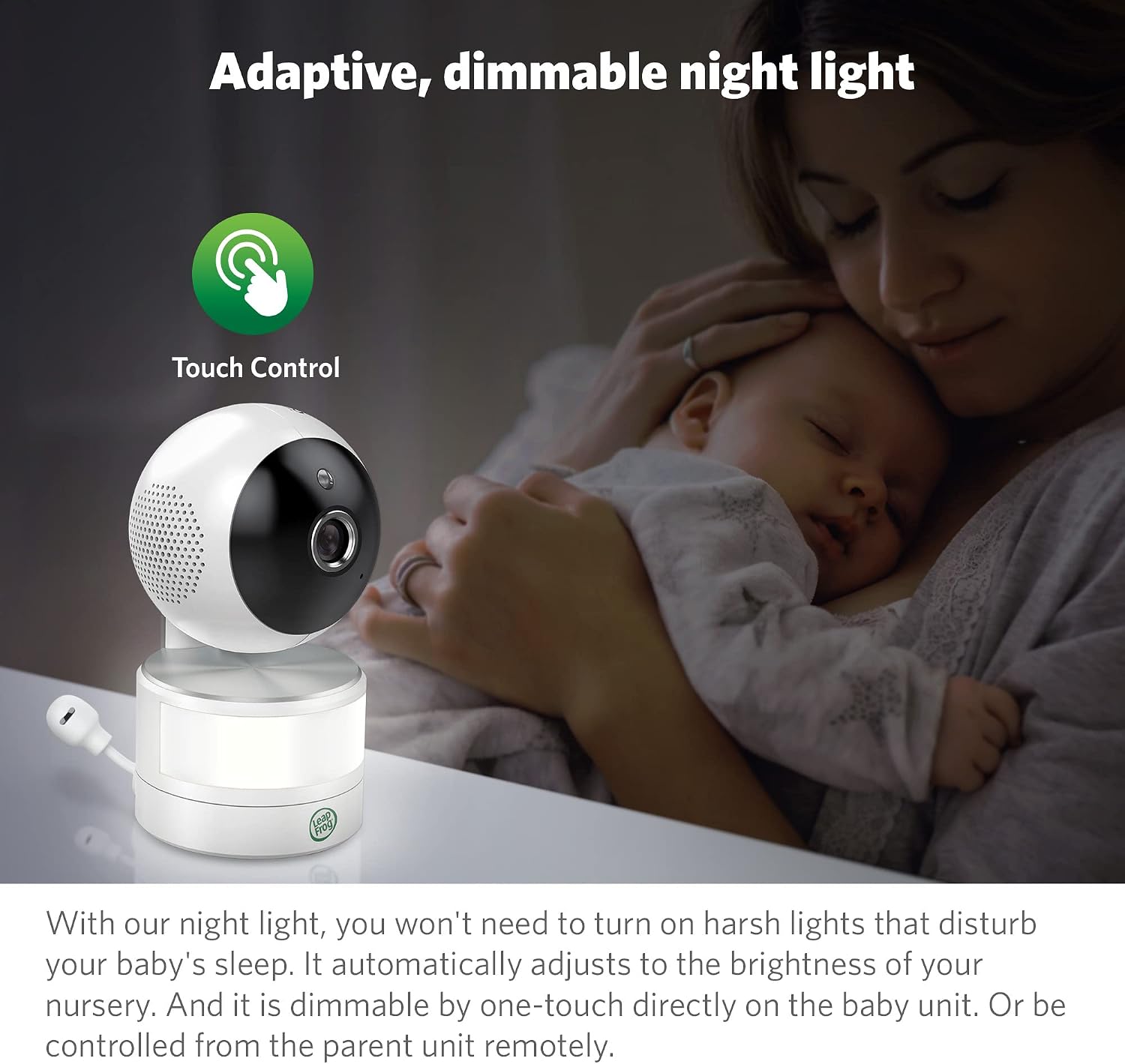 LeapFrog LF915HD Baby Monitor, 5' 720p Screen, 360° Pan & Tilt with 8X Zoom Camera, Color Night Vision, Night Light, Two-Way Intercom, Secure Transmission No WiFi