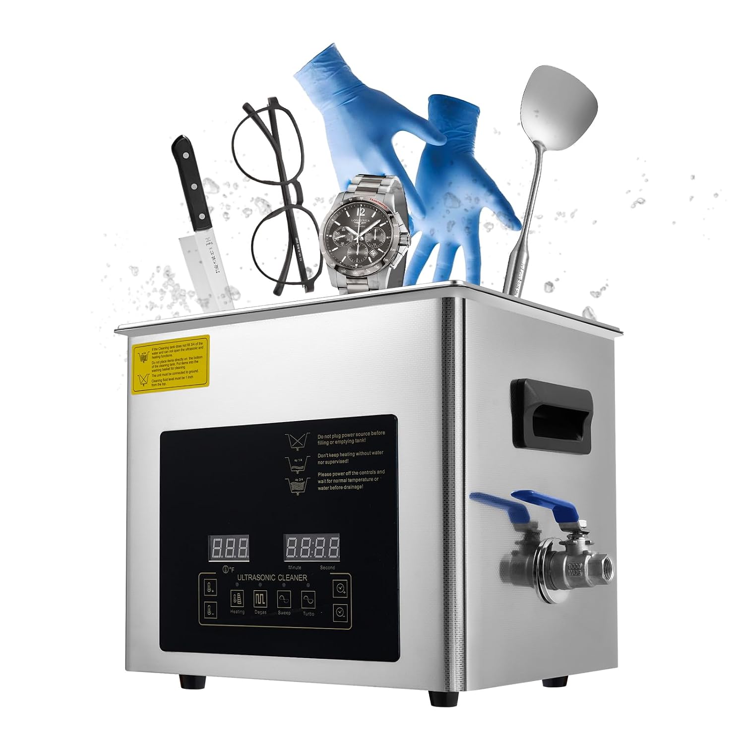 Ultrasonic Washing Machine, Dual Frequency Commercial Professional Ultrasonic Washing Machine, Stainless Steel Jewelry Cleaner with Heater and Timer for Jewelry Watch Dental (10L)