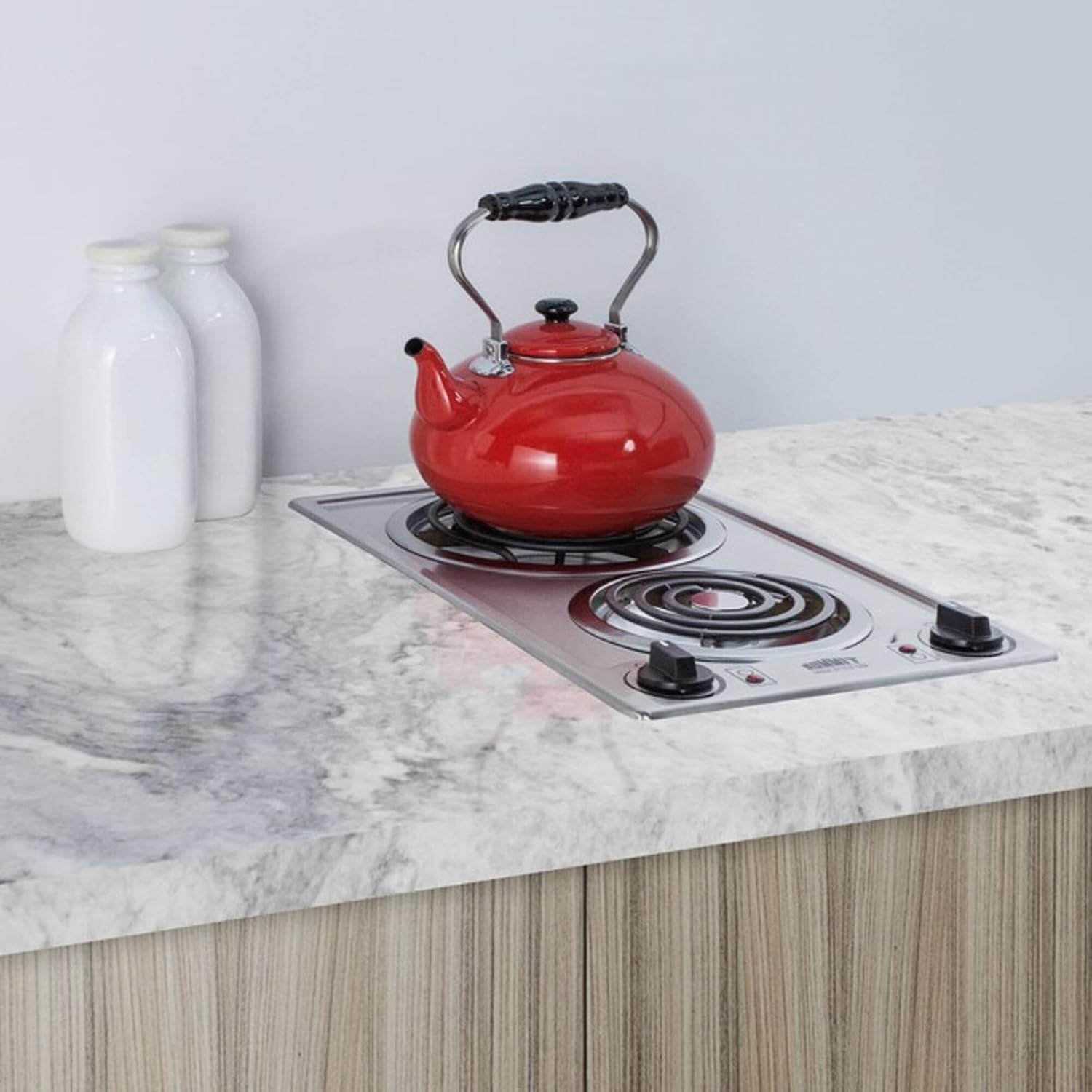 Summit 12' 2 Burner Electric Cooktop 230V Radiant Cooktop, Coil Elements, Made in the USA, Stainless Steel- CCE227SS