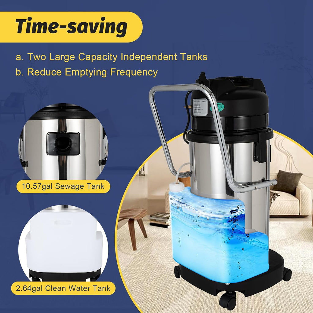 LYNICESHOP Carpet Cleaning Machine, Portable Carpet & Upholstery Spot Cleaner 3in1 Pro Vacuum Cleaner Extractor for Carpet and Upholstery (40L)