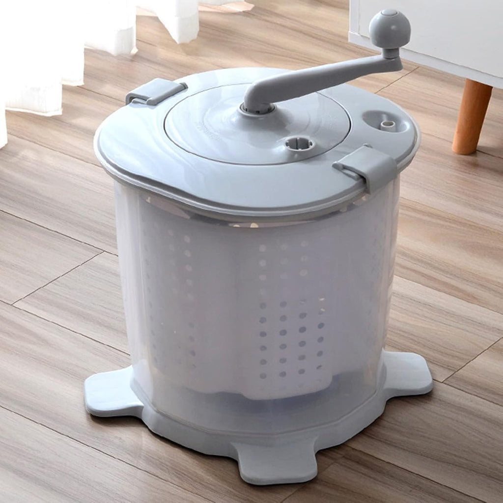 Portable Mini Washing Machine, 1200RPM Fast Dry Manual Hand Clothes Washer, Small Clothes Folding Washing Machine for Underwear Baby Clothes Socks (Nordic Grey)