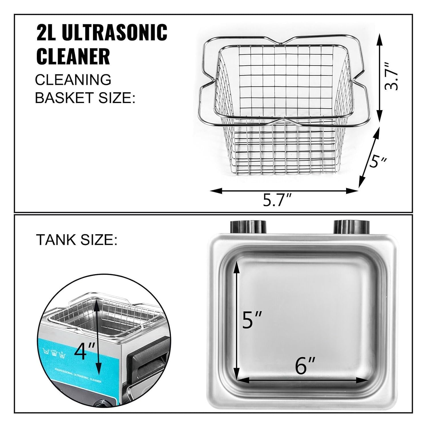 Ultrasonic Cleaners, 3L Knob Ultra Cleaner with Heater Mini Portable Washing Machine Ultrasound Small Dishwasher Jewelry Glasses Parts