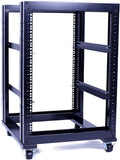 15U 4 Post Open Frame 19inch Server/Audio Steel Rack 24inch Deep Aluminum UL Certified