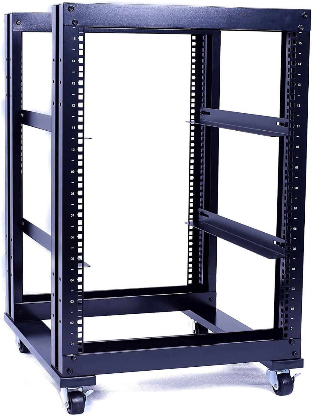 15U 4 Post Open Frame 19inch Server/Audio Steel Rack 31inch Deep Aluminum UL Certified