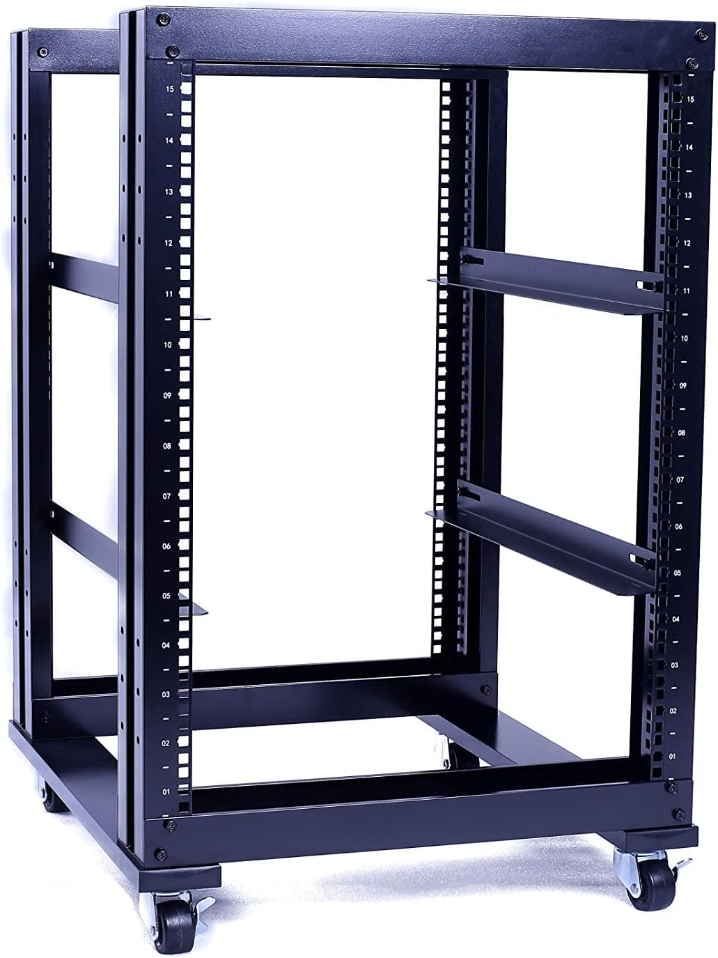 15U 4 Post Open Frame 19inch Server/Audio Steel Rack 31inch Deep Aluminum UL Certified