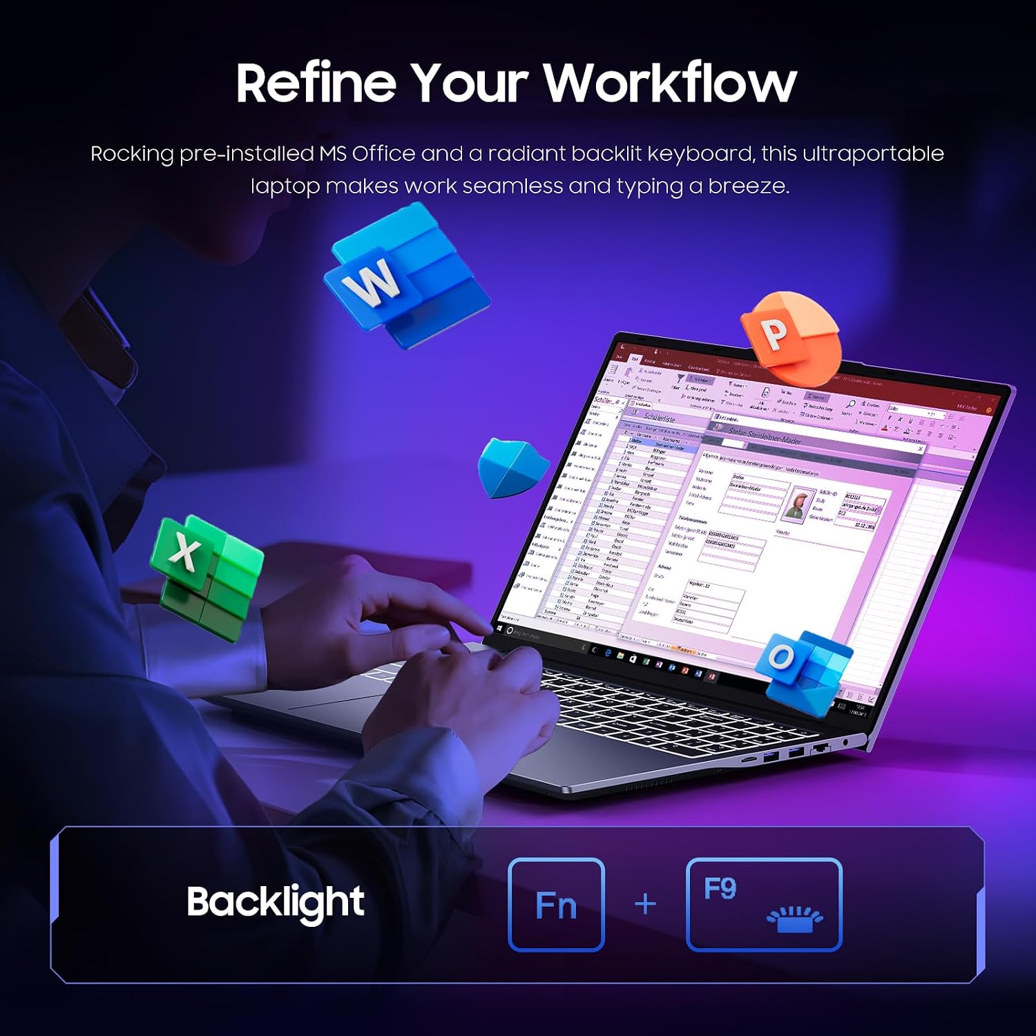 16' Core i5 Laptop, 16GB RAM, 512GB SSD, MS Office 2024, IPS(1920 x 1200) 16:10 Display, Win 11 Pro Notebook Computer with BT5.0 Wi-Fi, 3xUSB A, HDMI, RJ45, Backlit Keyboard, Space Grey