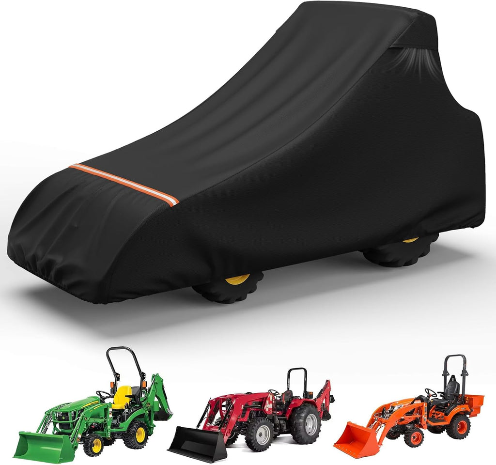 AKEfit Tractor Cover,Tractor Covers Waterproof Heavy Duty,420D Oxford Waterproof, Dustproof, UV Protection Universal Tractor Cover With reflective strip,189.3''Lx76.3''Wx86.2''H