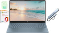 HP 15.6' LED Laptop Computer, 32GB RAM 640GB Storage (128GB UFS+512GB Docking Set), Quad-Cores Intel Pentium, Windows 11 S with 1-Year Microsoft Office 365 Included, PLUSERA Earphones, Moonlight Blue