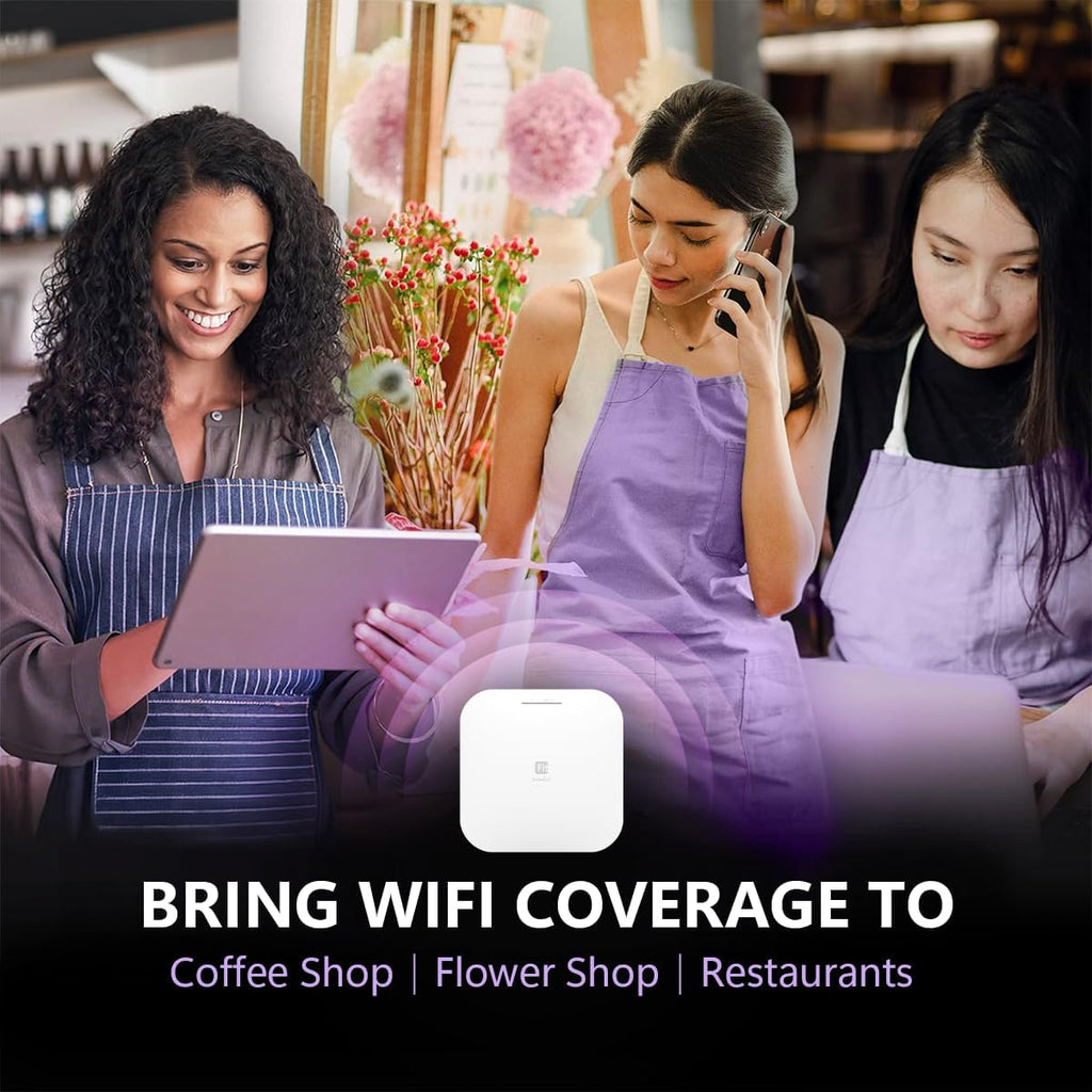 EnGenius Wireless AP 4X4 Wi-Fi 6 Dual Band AX3600 | 2.5Gbe PoE+ | Cloud & App & OnPrem Control Options | WPA3, MU-MIMO, Mesh & Seamless Roaming - EWS276-FIT