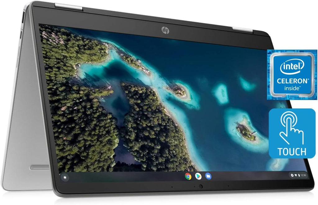 HP Chromebook x360 14a Laptop - Dual Core Intel Celeron N4020-4 GB RAM - 32 GB eMMC Storage - 14-inch HD Touchscreen - Google Chrome OS - Lightweight and Long Battery Life (14a-ca0010nr, 2020)