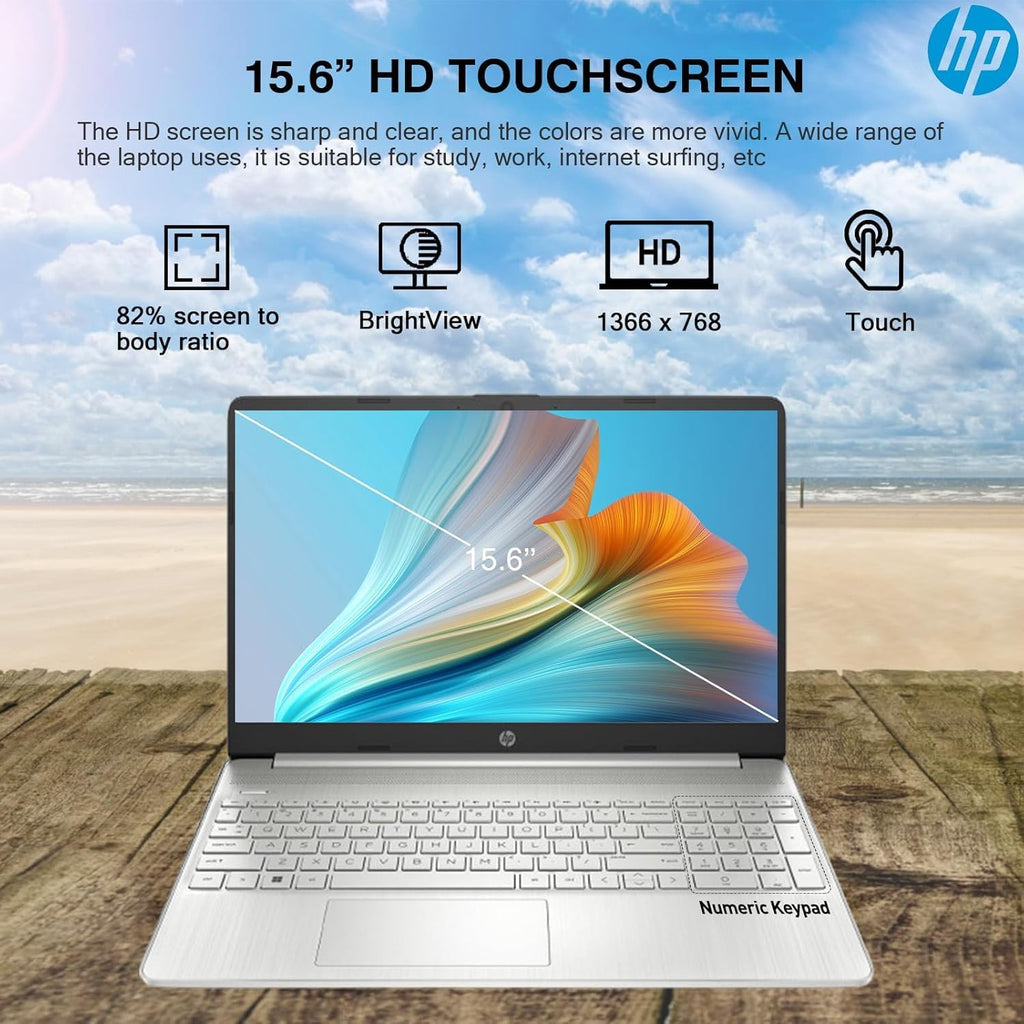HP Flagship 15.6' HD Touchscreen Laptop Computer, 6-Core Intel i3 Processor, 16GB RAM, 1TB Storage (500GB SSD + 500GB Ext), Wi-Fi, Long Battery, HubxcelAccessory, Lifetime Office 2024, Win 11 Pro