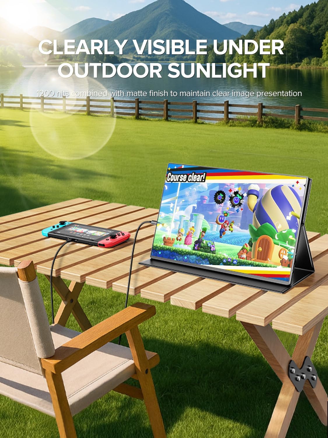 UPERFECT Portable Monitor 4K 16' | 1200 Nits Laptop Monitor | 3840 * 2400 UHD | 145% sRGB, 2000:1 Contrast | USB-C & MINI HDMI | VESA & Smart Case | Travel Screen for Computer, PC, Game Consoles