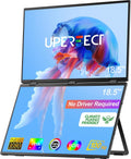 UPERFECT Delta Max 18.5' 100Hz Dual Portable Monitor for Laptop Screen Extender 1080P HDR 360° Folding Stacked Triple Monitor with Stand & VESA for Laptop PC Phone Game Console (No Driver Needed)