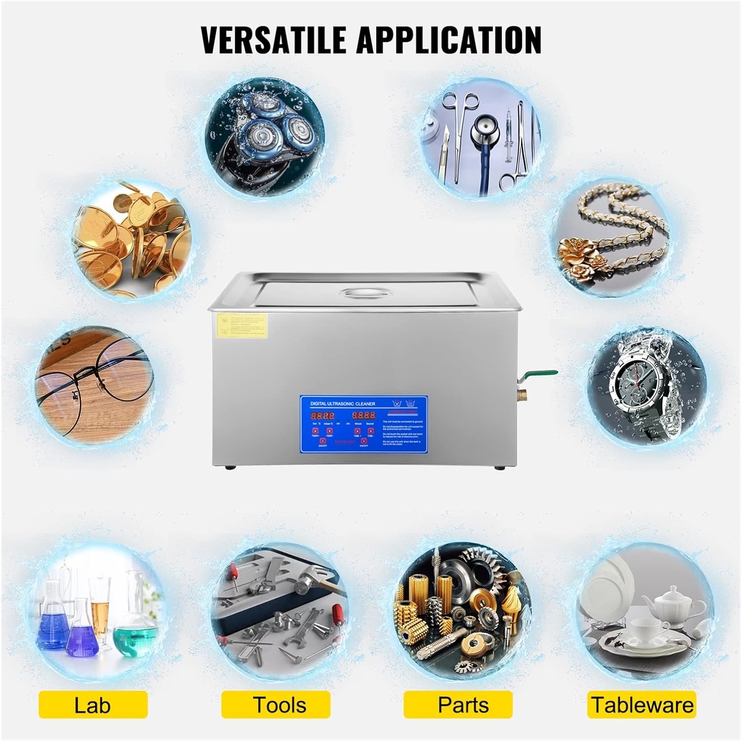 1.3L 2L 3L 6L 10L 15L 22L 30L Ultrasonic Cleaner Lave-Dishes Portable Washing Machine Diswasher Ultrasound Home Appliances for Beginners DIY Use(15L)