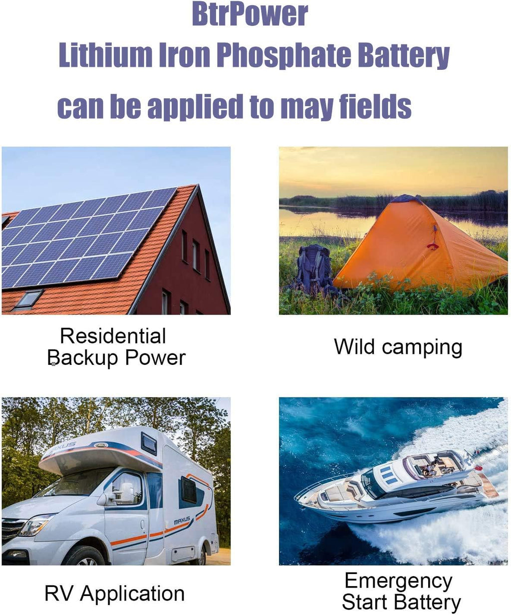 12V 100AH Lithium Battery,5000+ Deep Cycle LiFePO4 Battery with Built-in 100A BMS fit for Home Storage,Trolling Motor,RV,Off-Grid System,Solar Power System,Marine