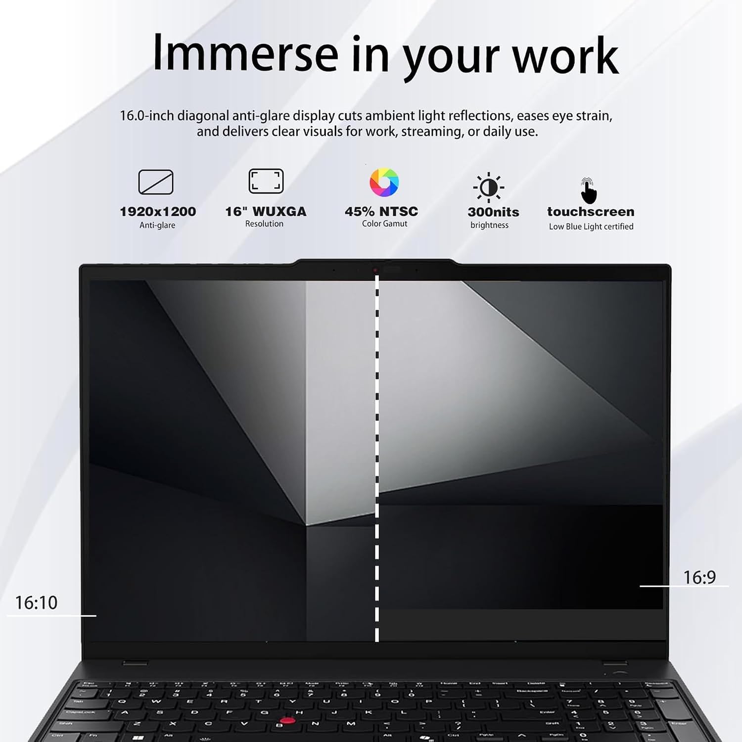 Lenovo ThinkPad E16 Gen 2, 16' FHD+ Touchscreen AI Business Laptop, AMD Ryzen 7 7735U, 16GB DDR5 RAM, 512GB SSD, Fingerprint, Backlit Keyboard, Webcam, Wi-Fi 6E, HDMI, Windows 11 Pro, Black