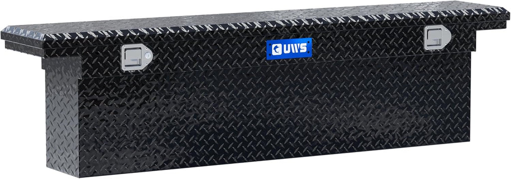 UWS EC10842 69-Inch Gloss Black Heavy-Wall Aluminum Deep Slim Truck Tool Box with Low Profile, RigidCore Lid