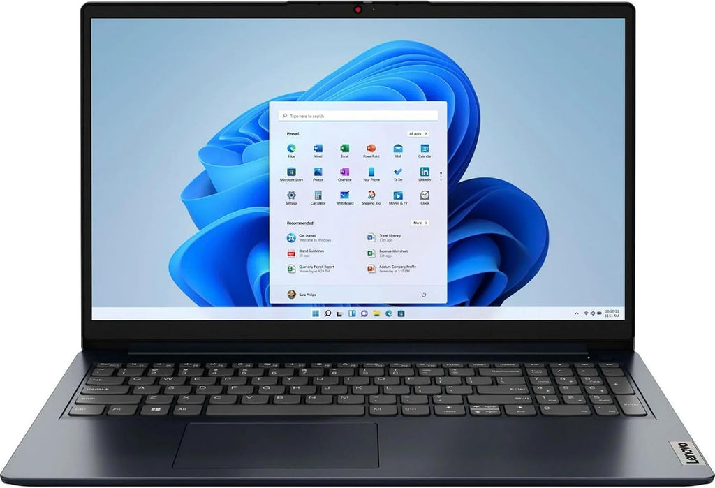 Lenovo Ideapad 1 15.6' FHD Touch Laptop, AMD Ryzen 5 7520U Processor, 8GB DDR5 RAM, 512GB SSD, AMD Radeon 610M Graphics, Wi-Fi, Windows 11 Pro, Abyss Blue with TGY Accessories