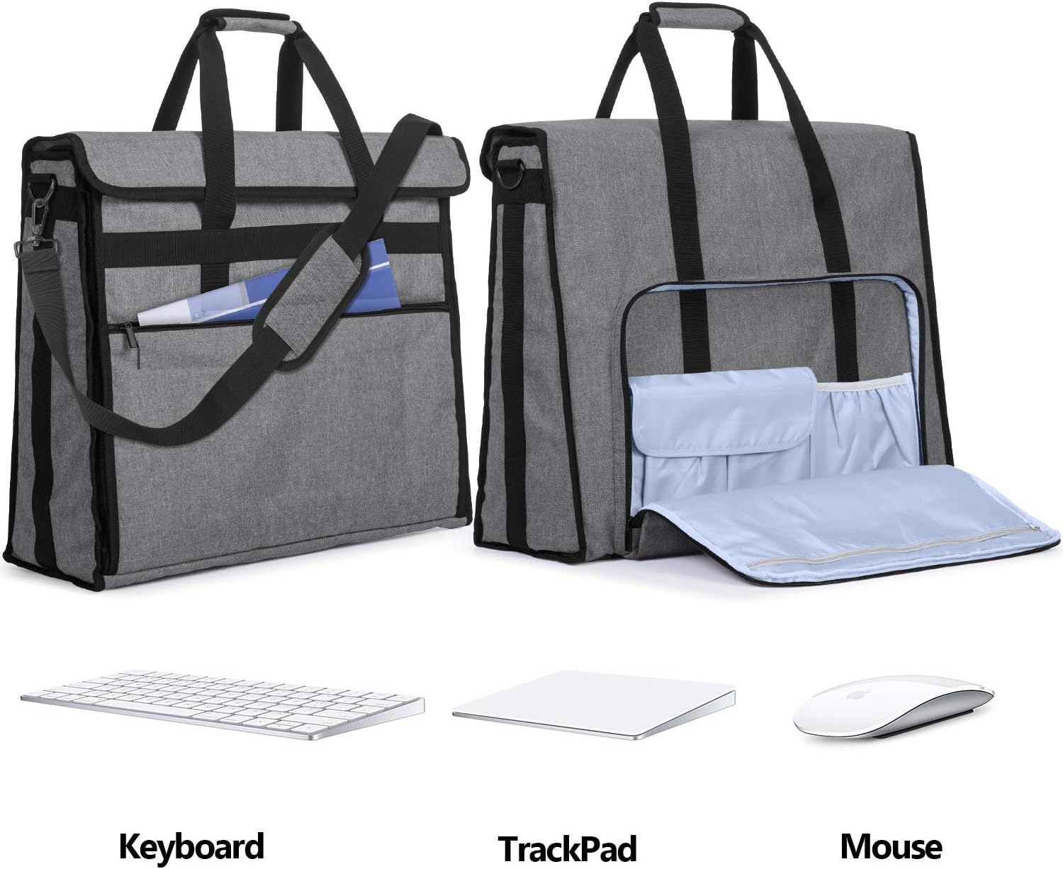 Damero Carrying Tote Bag Compatible with Apple 27' iMac Desktop Computer, Travel Storage Bag for iMac 27-inch and Other Accessories, Gray